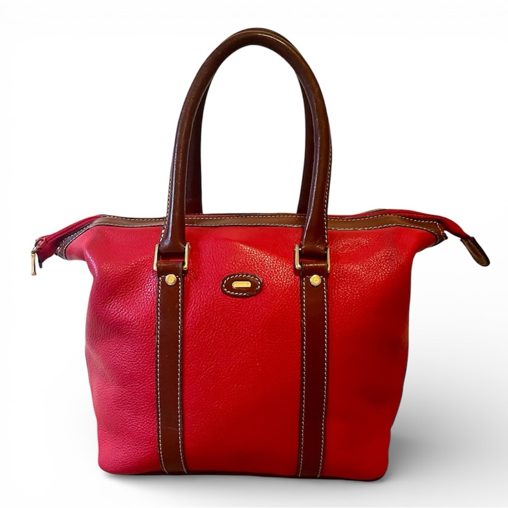 🇨🇭Vintage 80s Bally 🇮🇹 Pebble Leather Made in Italy Classic Elegant Red Tote Bag
